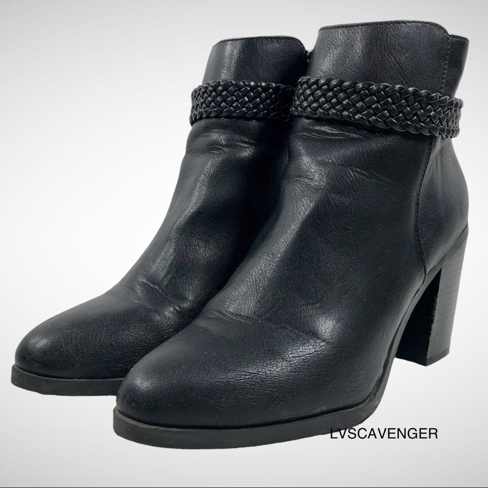 Bamboo Sword-14 Chunky Heel Ankle Boots Womens Size 10!